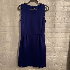 Royal Blue Dress w/Scalloped Trim